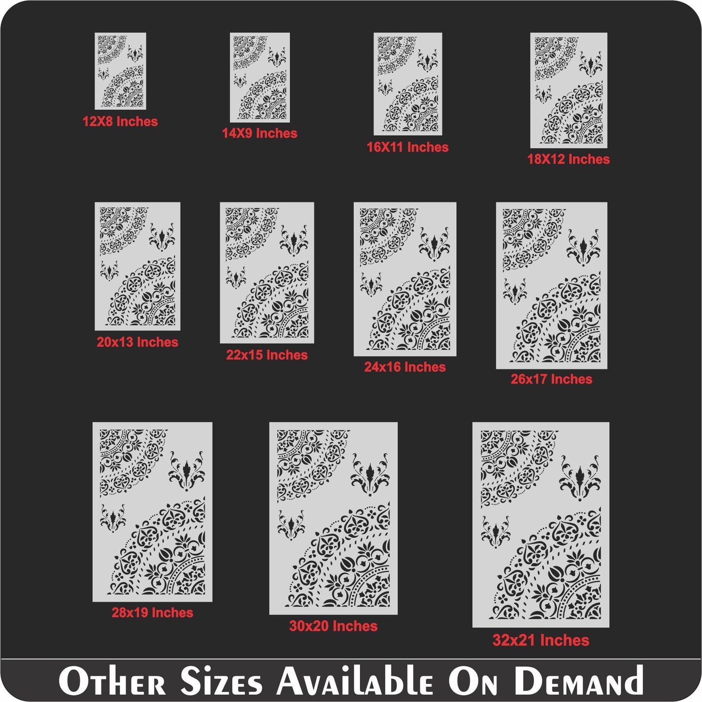 Mandala and Damask Reusable Stencil For Canvas And Wall Painting. ID #475