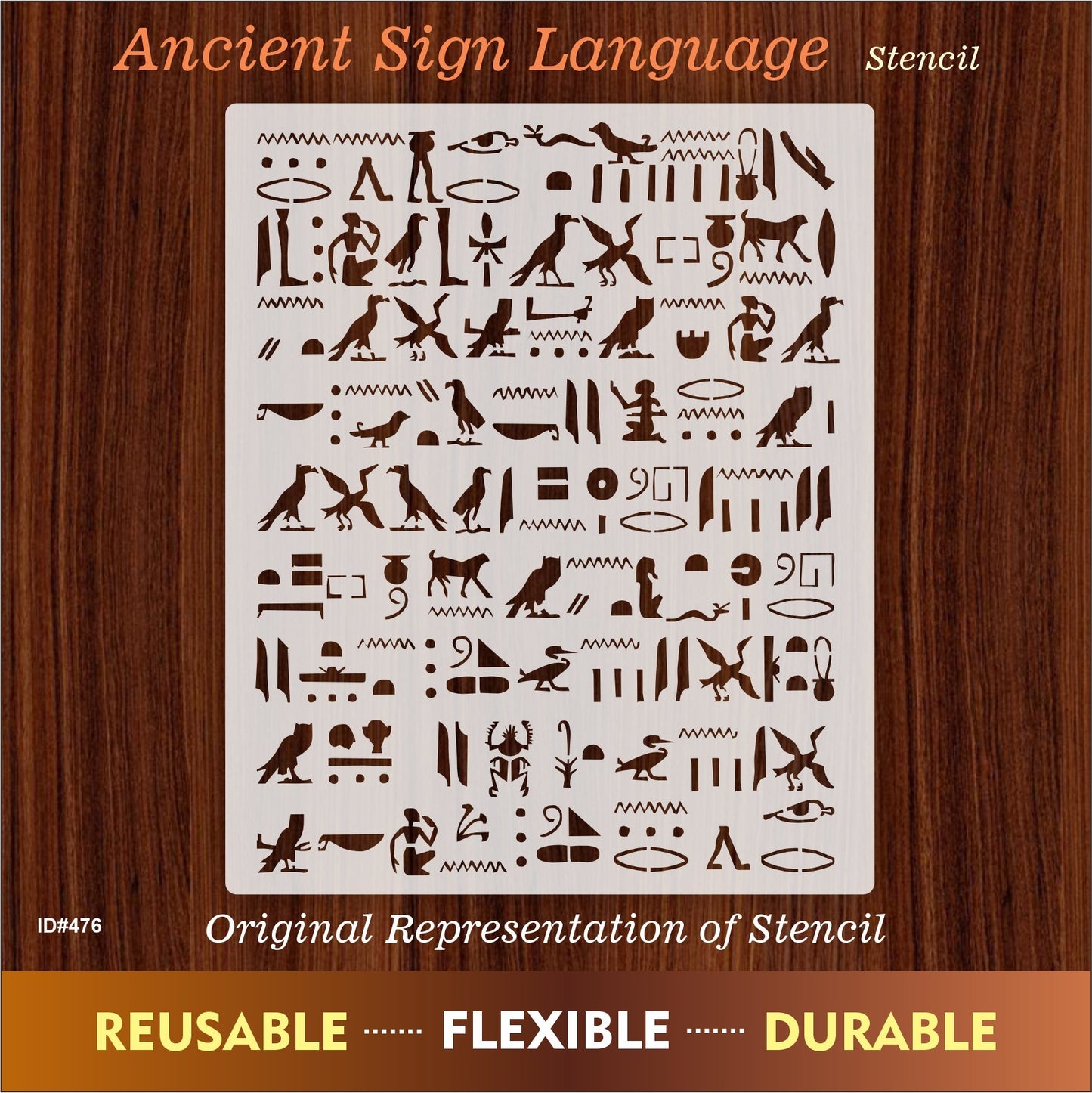 Ancient Hieroglyphs Stencil Reusable Stencil For Canvas And Wall Painting.ID #476