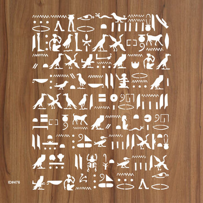 Ancient Hieroglyphs Stencil Reusable Stencil For Canvas And Wall Painting.ID #476