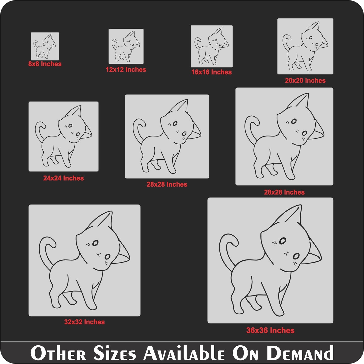 Cat Reusable Stencil For Canvas And Wall Painting.ID #478