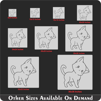 Cat Reusable Stencil For Canvas And Wall Painting.ID #478
