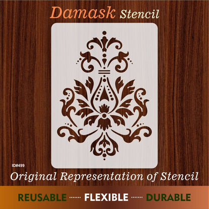 Damask Reusable Stencil Used for Tile, Wood, Floor, Wall. ID #499