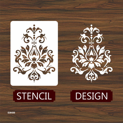 Damask Reusable Stencil Used for Tile, Wood, Floor, Wall. ID #499