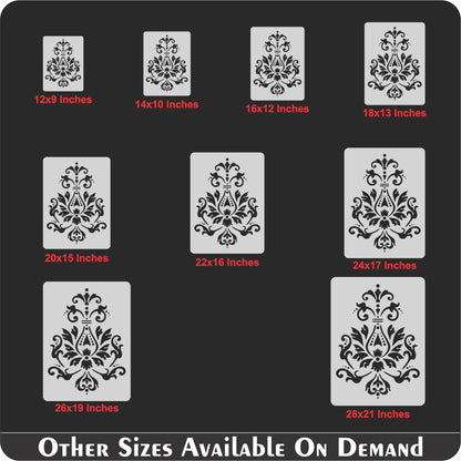Damask Reusable Stencil Used for Tile, Wood, Floor, Wall. ID #499