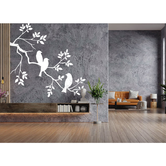 Birds On A Branch Wall Stencil Used for Wall, Wood, Fabrics Decoration Card Template. ID #508
