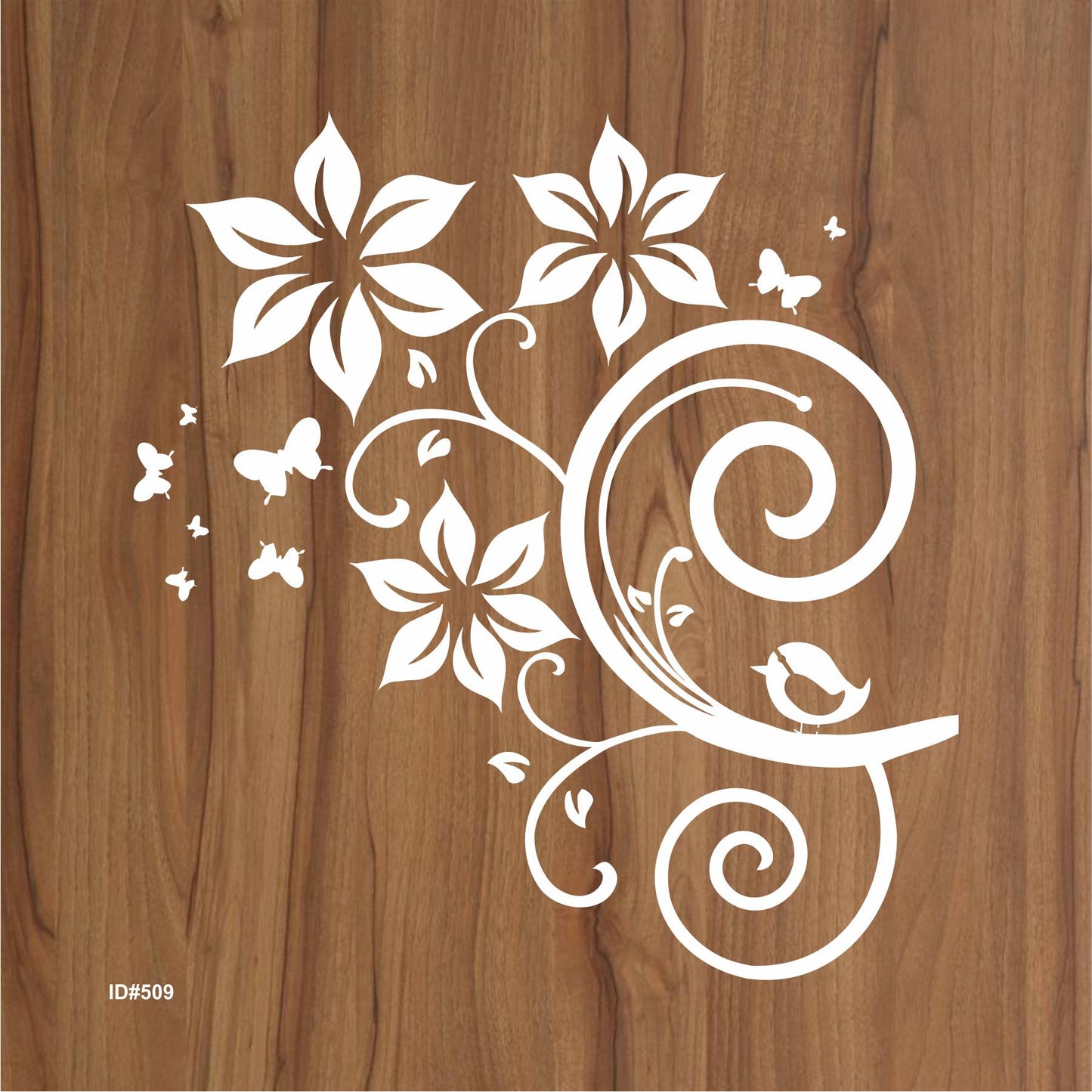 Fashion Vine Flower Butterfly Stencil Used For Wall, Wood and Fabric. ID #509