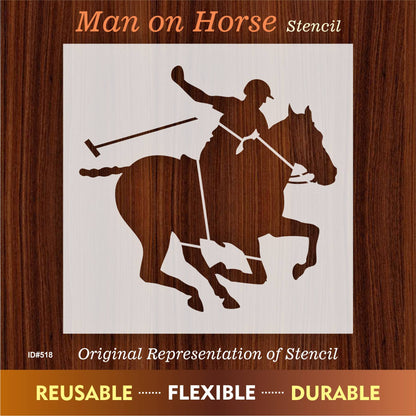 Man on Horse Stencil Used for Canvas and Wall Painting Scrapbooking Stamping Embossing Album Paper Card Template. ID #518