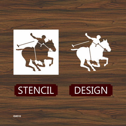 Man on Horse Stencil Used for Canvas and Wall Painting Scrapbooking Stamping Embossing Album Paper Card Template. ID #518