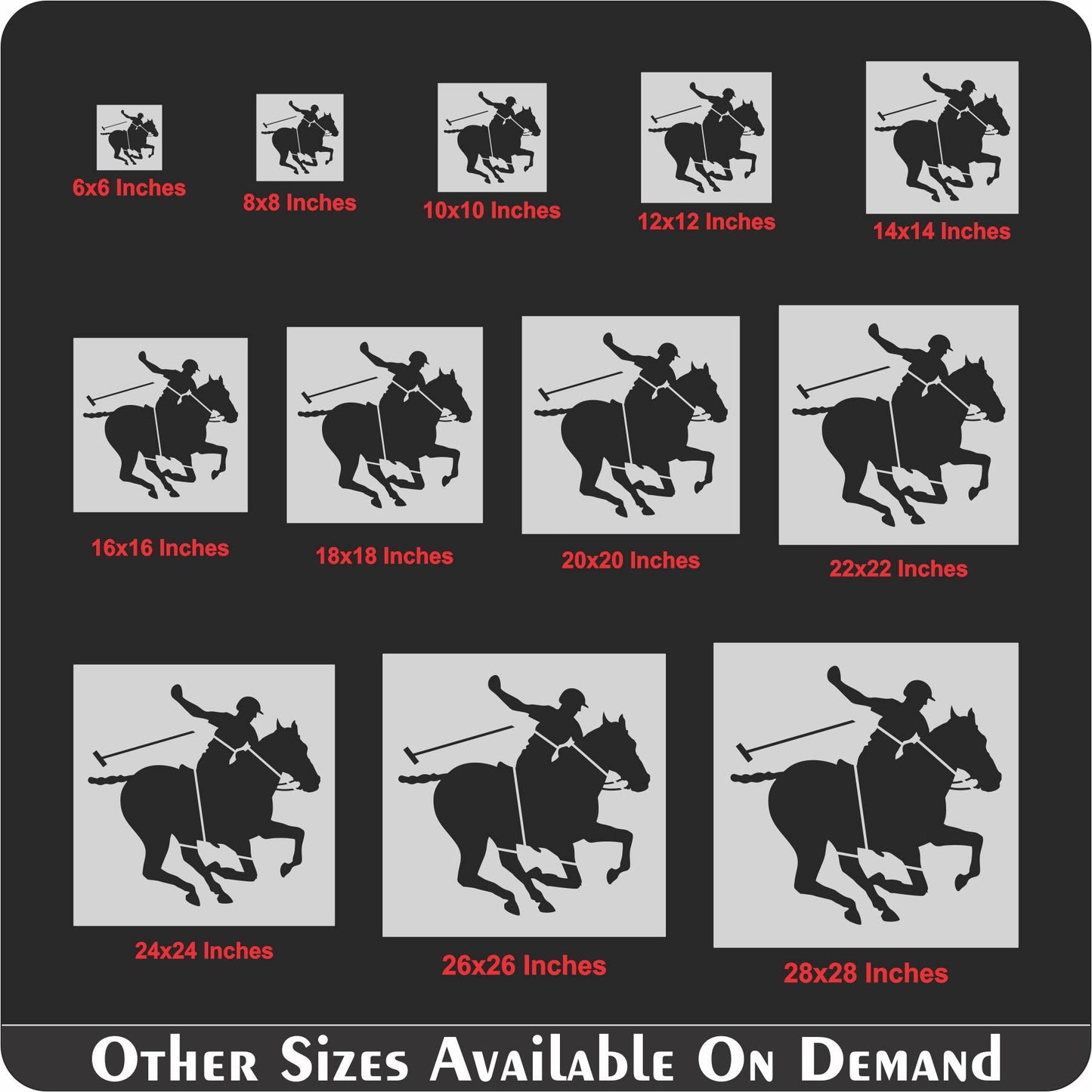 Man on Horse Stencil Used for Canvas and Wall Painting Scrapbooking Stamping Embossing Album Paper Card Template. ID #518
