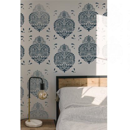 Brocade Design Stencil Used for Stone Wall Painting Spray Hollow DIY Template Cake Template. ID #526