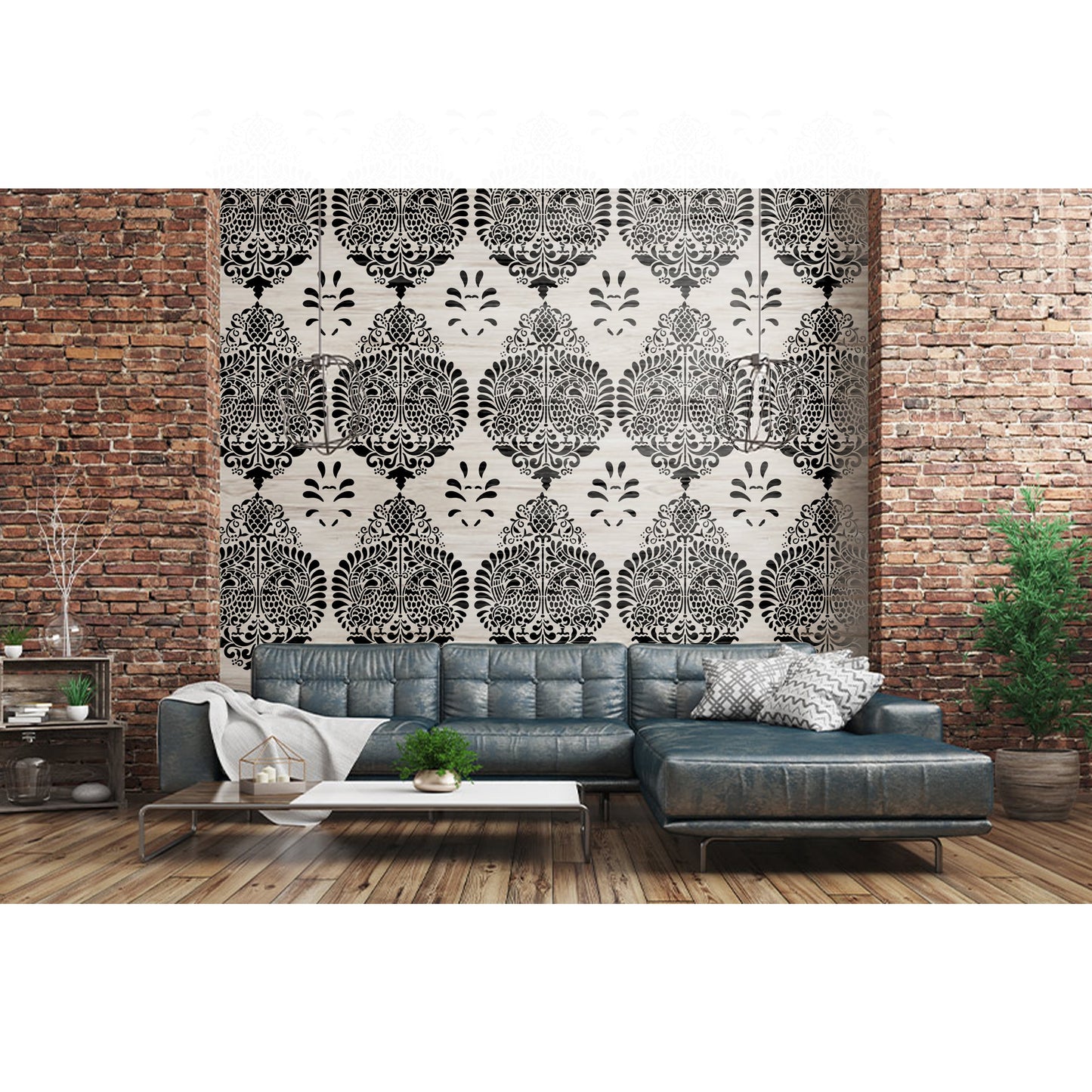 Brocade Design Stencil Used for Stone Wall Painting Spray Hollow DIY Template Cake Template. ID #526