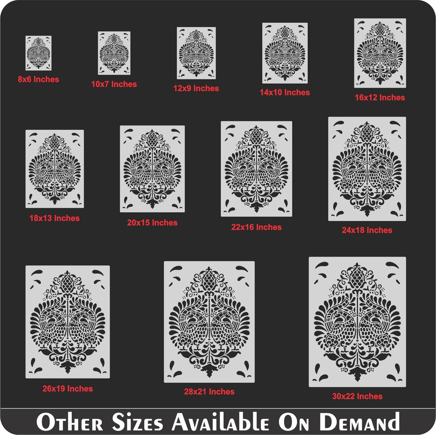 Brocade Design Stencil Used for Stone Wall Painting Spray Hollow DIY Template Cake Template. ID #526