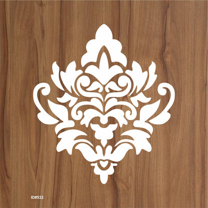 Embellishment Damask Stencil for Painting on Wood, Canvas, Paper, Fabric, Floor, Wall. ID #532
