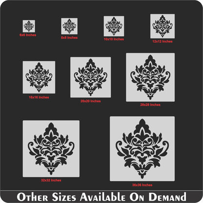 Embellishment Damask Stencil for Painting on Wood, Canvas, Paper, Fabric, Floor, Wall. ID #532