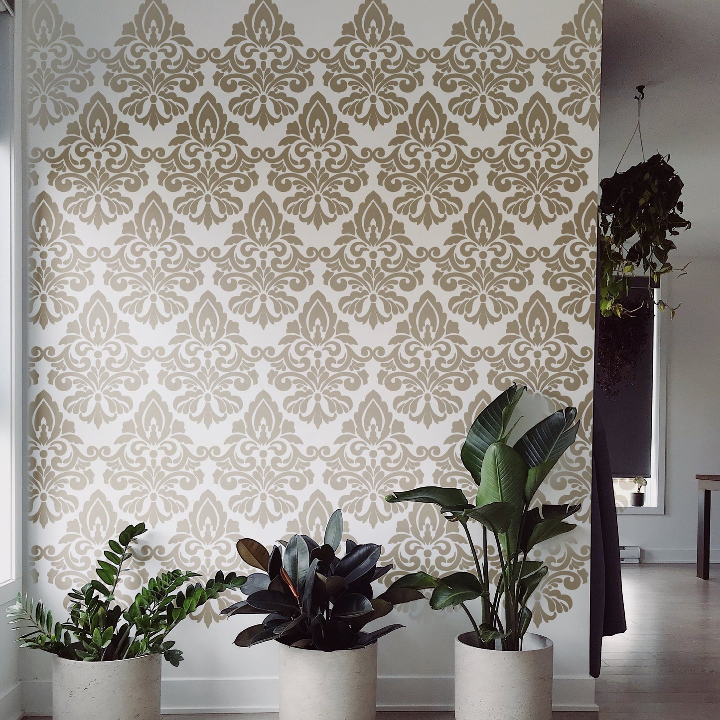 Elegant Damask 2 for Painting on Wood, Canvas, Paper, Fabric, Floor, Wall. ID #535