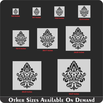 Elegant Damask 2 for Painting on Wood, Canvas, Paper, Fabric, Floor, Wall. ID #535