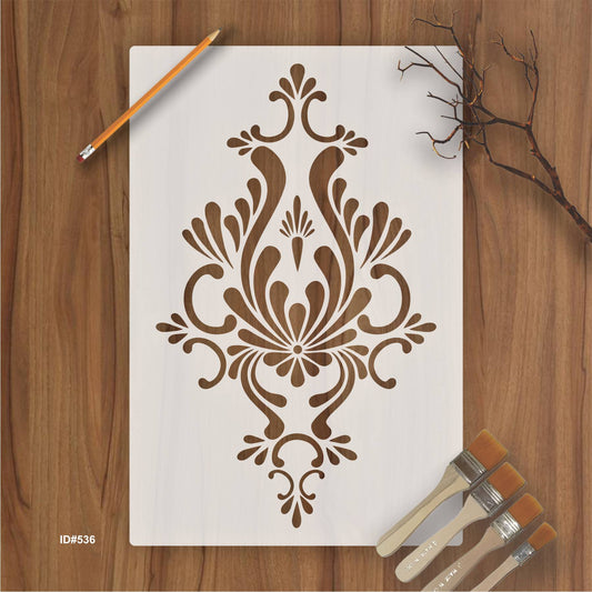 Element Damask Stencil for Wall Painting Scrapbook Coloring Embossing Album Decorative Template. ID #536