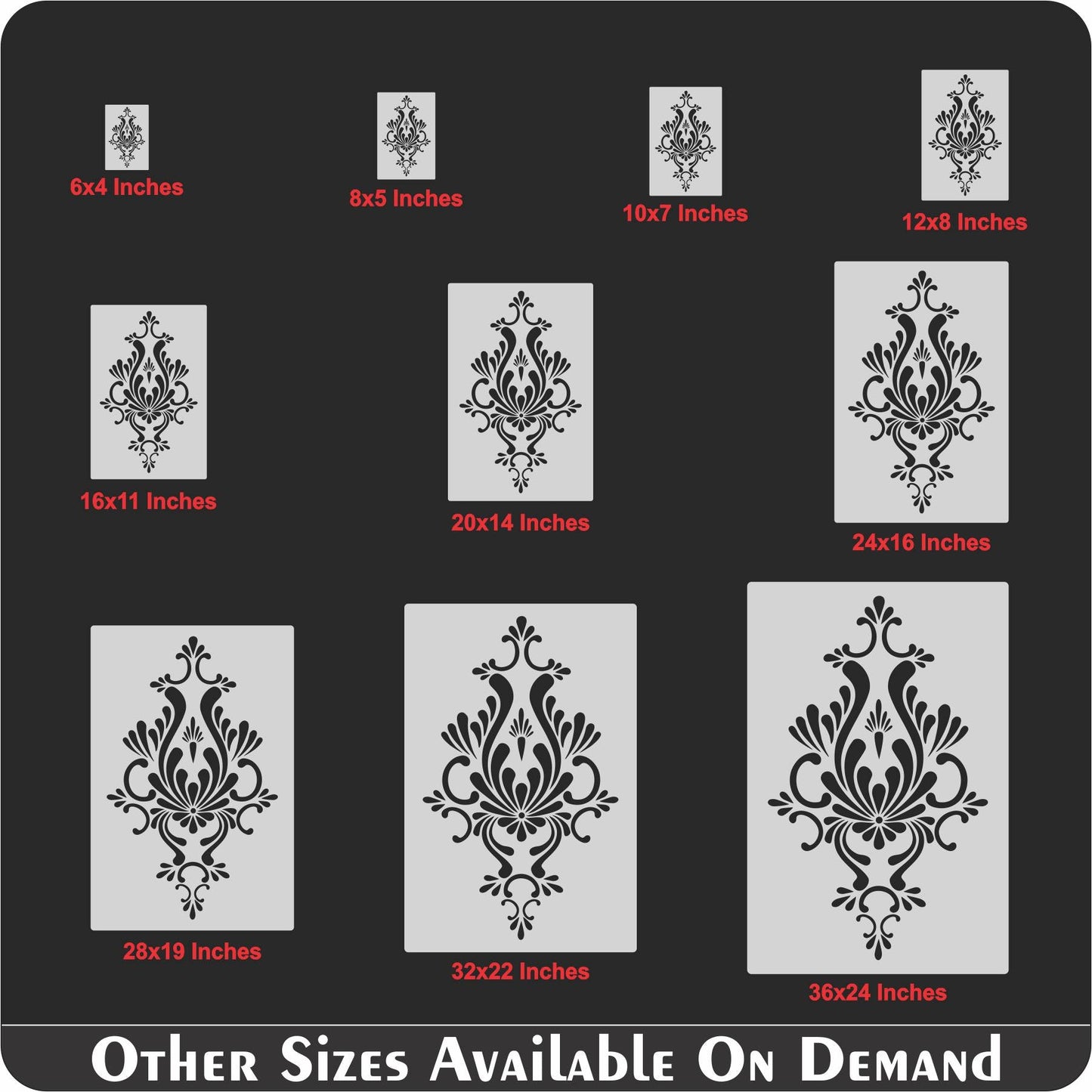 Element Damask Stencil for Wall Painting Scrapbook Coloring Embossing Album Decorative Template. ID #536