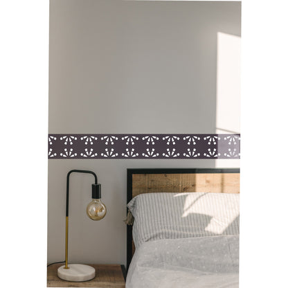 Geometric Floral Border Stencil for Walls, Wood & Fabric – Reusable Mylar Pattern – ID# 129