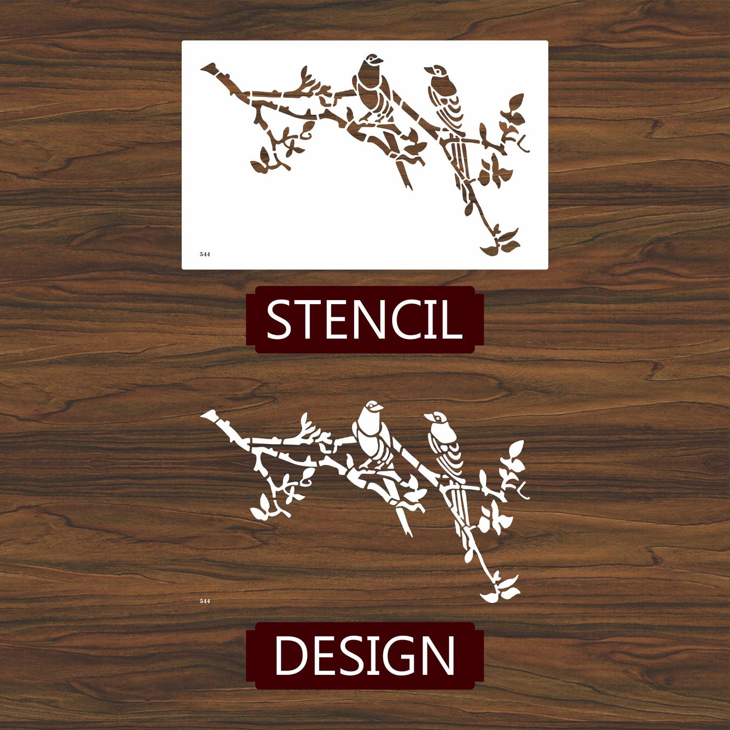 Bird on Tree Branch Wall Painting Scrapbook Coloring Embossing Album Decorative Template. ID #544
