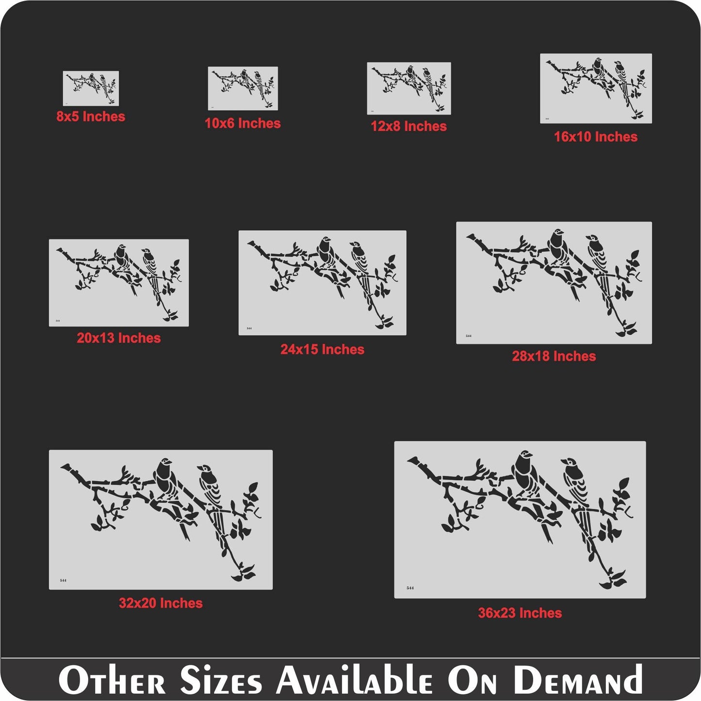 Bird on Tree Branch Wall Painting Scrapbook Coloring Embossing Album Decorative Template. ID #544