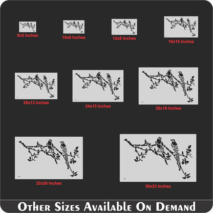 Bird on Tree Branch Wall Painting Scrapbook Coloring Embossing Album Decorative Template. ID #544