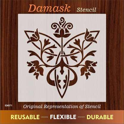 Damask Stencil Wall Painting Scrapbook Coloring Embossing Album Decorative Template. ID #571