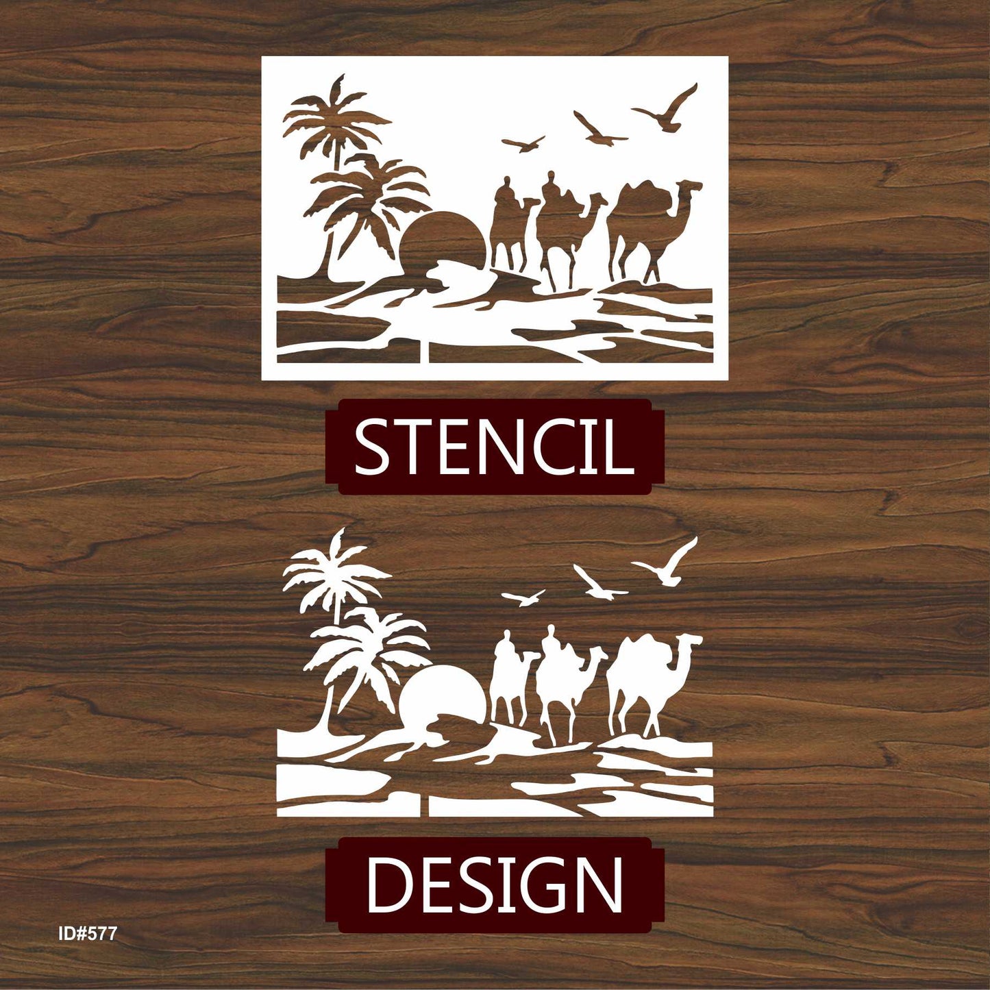Camles and Coconut Tree stencil for Painting stencils stamp photo album embossed paper card on wood, fabric, wall ID#577