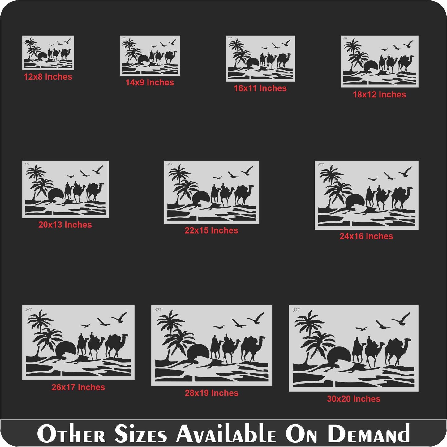 Camles and Coconut Tree stencil for Painting stencils stamp photo album embossed paper card on wood, fabric, wall ID#577