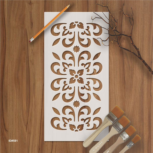 Floral Border Stencil for painting grasper coloring album decoration decorative template. ID#581