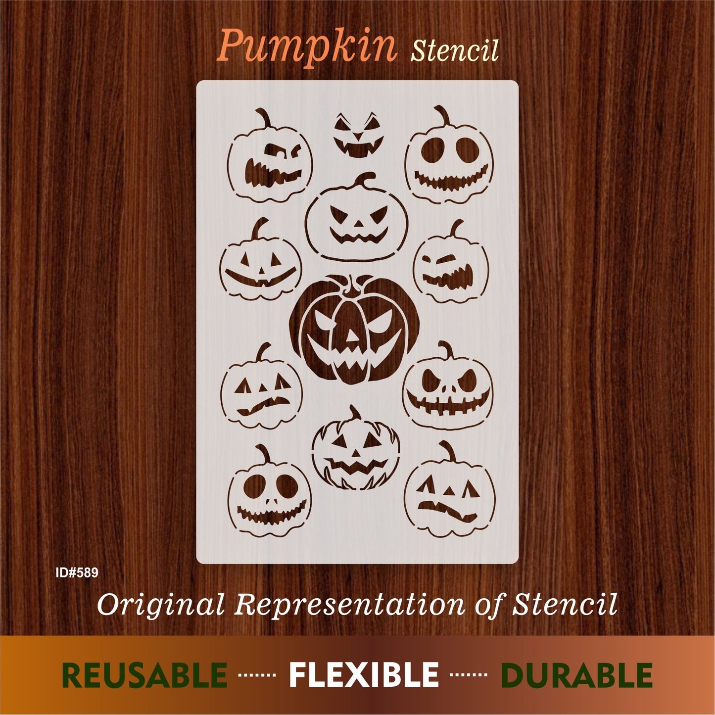 Pumpkin Halloween  Stencil for  Painting Scrapbook Coloring Embossing Album Decor. ID #589 – ID# 234