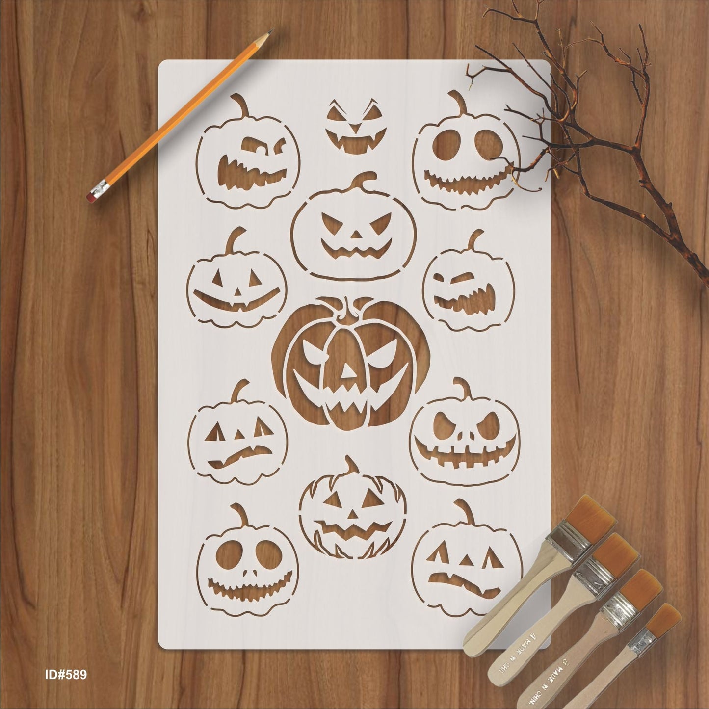 Pumpkin Halloween  Stencil for  Painting Scrapbook Coloring Embossing Album Decor. ID #589