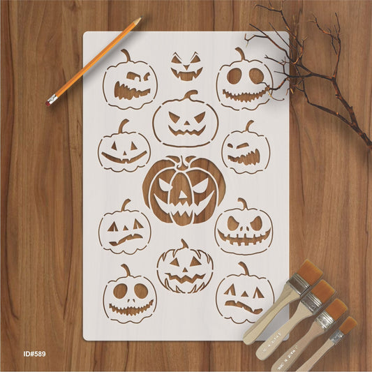 Pumpkin Halloween  Stencil for  Painting Scrapbook Coloring Embossing Album Decor. ID #589