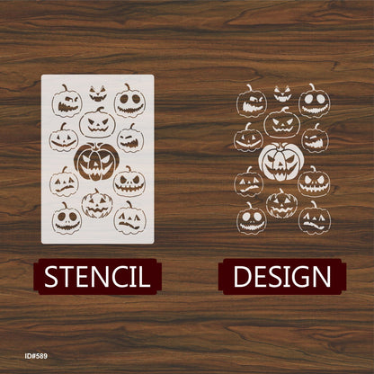 Pumpkin Halloween  Stencil for  Painting Scrapbook Coloring Embossing Album Decor. ID #589 – ID# 234