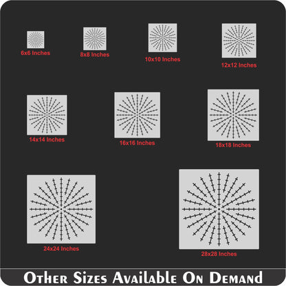 Geometric line pattern stencil Tools for DIY Craft Furniture Wood Canvas Rocks Fabric Wall Art. ID #587
