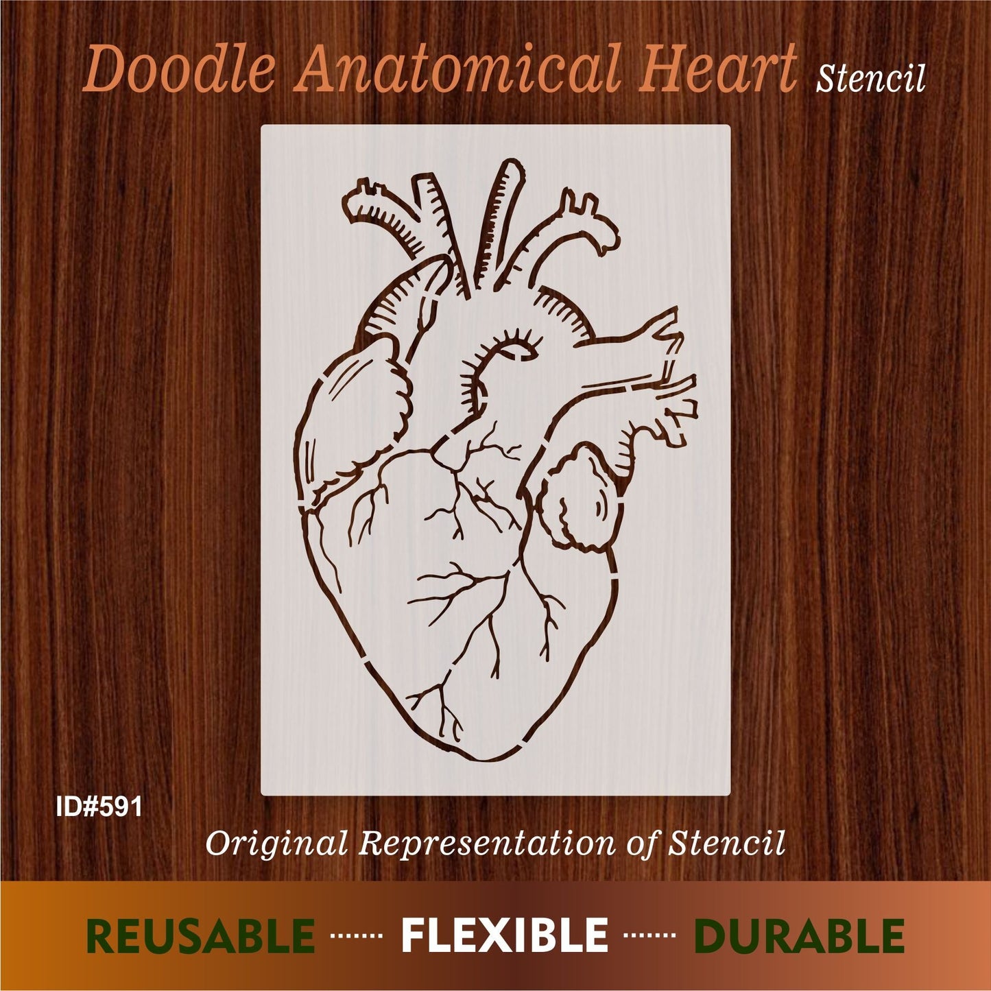 Doodle Anatomical Heart Stencil Drawing Template Embossing Craft Accessories – ID# 248