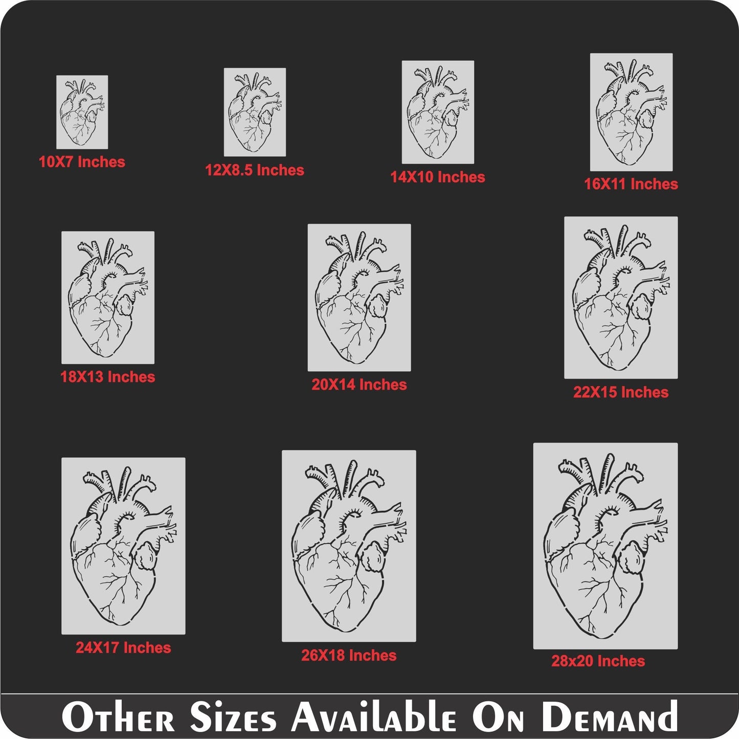 Doodle Anatomical Heart Stencil Drawing Template Embossing Craft Accessories – ID# 248
