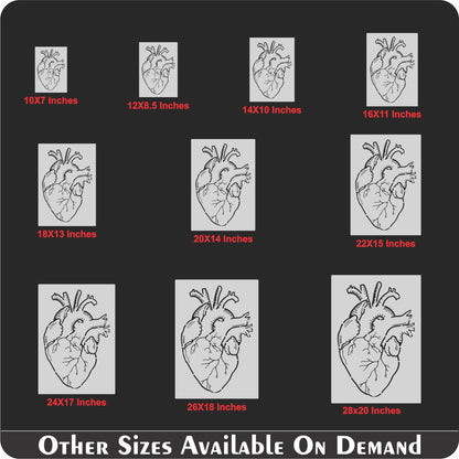 Doodle Anatomical Heart Stencil Drawing Template Embossing Craft Accessories – ID# 248