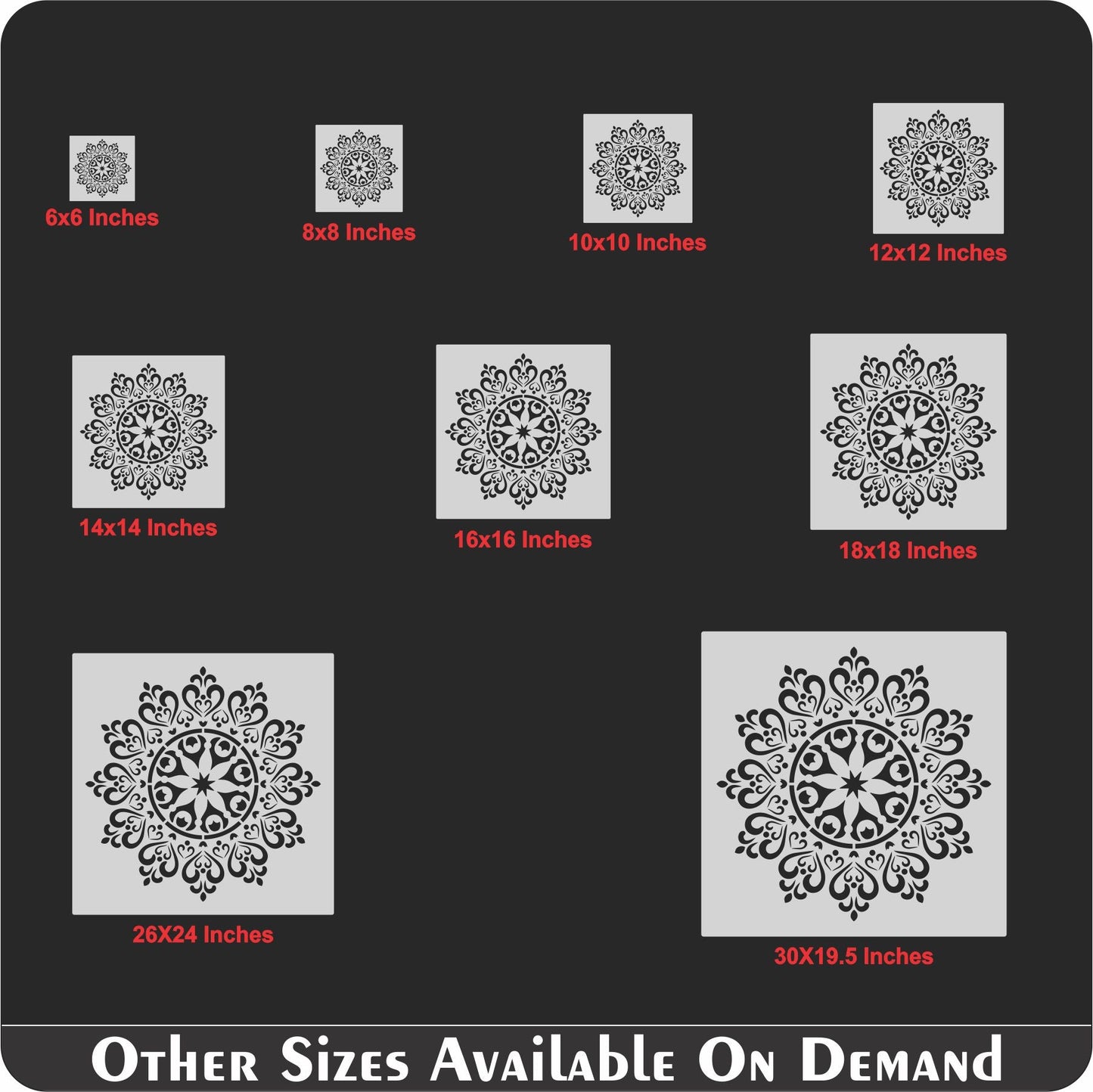 Mandala Pattern Stencil for design painting furniture design thick patterns plaster decorative
