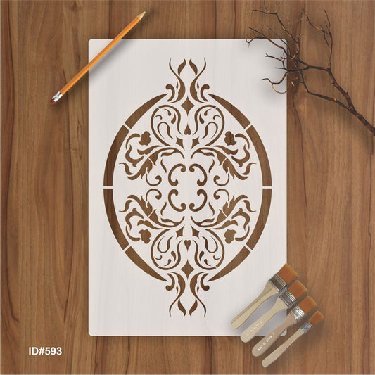 Floral Vintage Stencil on Floor, Kolam Stencil for Decoration.ID#593