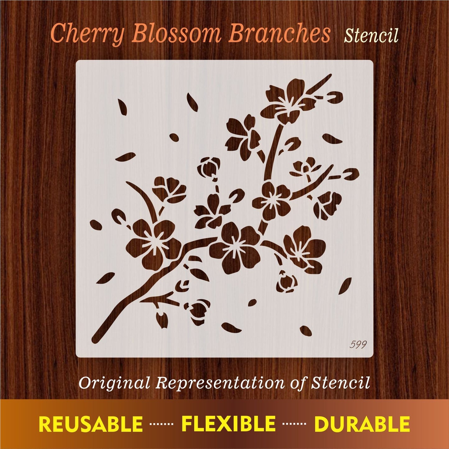 Floral & Bird Multi-Design Stencil for Wall, Wood, Fabric & Furniture Art – ID#595