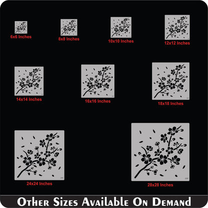 Cherry Blossom Branch Stencil for Walls, Furniture & Fabric – Japanese Floral Design – ID#599