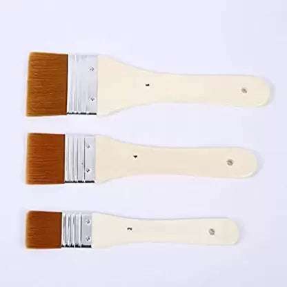 3 Pcs- Base Brushes Set # 2,#4,#6,#8 Wide Soft Brushes Set