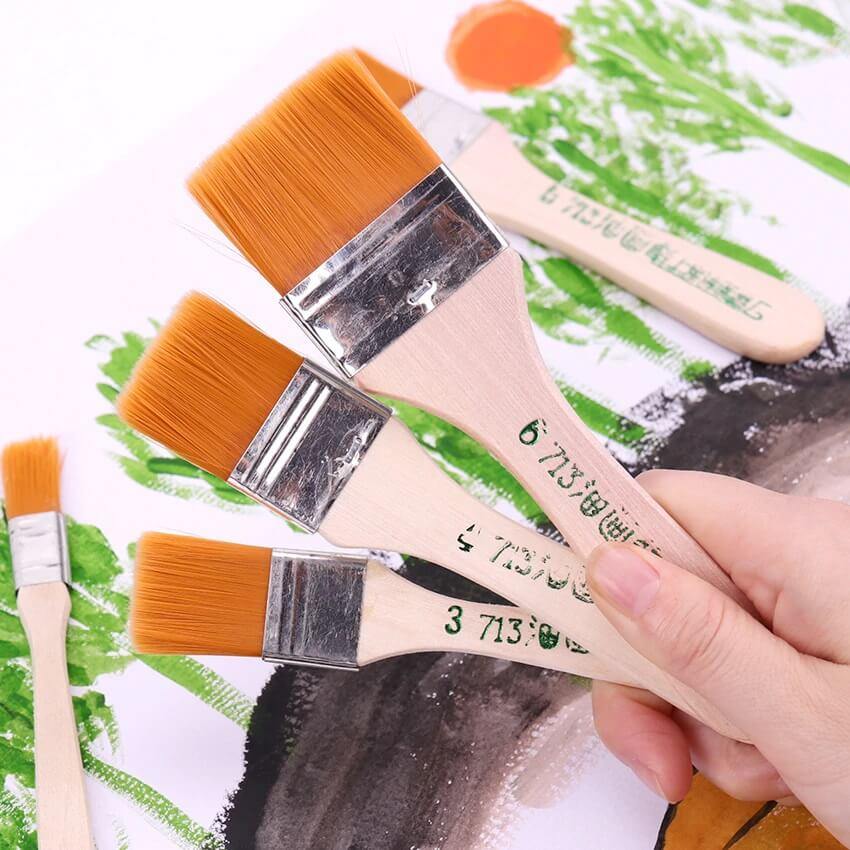 3 Pcs- Base Brushes Set # 2,#4,#6,#8 Wide Soft Brushes Set