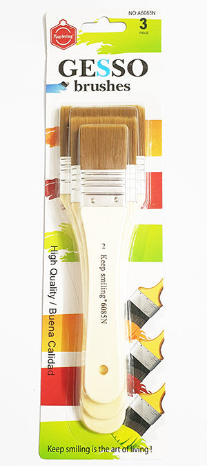 3 Pcs- Original High Quality Keep Smiling Gesso Wide Soft Brushes Set