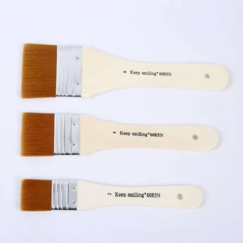 3 Pcs- Original High Quality Keep Smiling Gesso Wide Soft Brushes Set