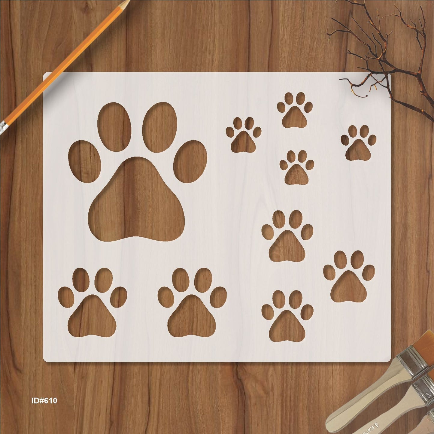 Cat Paw DIY Layering Stencils Painting Scrapbook Coloring Embossing Album Decor Template. ID #611