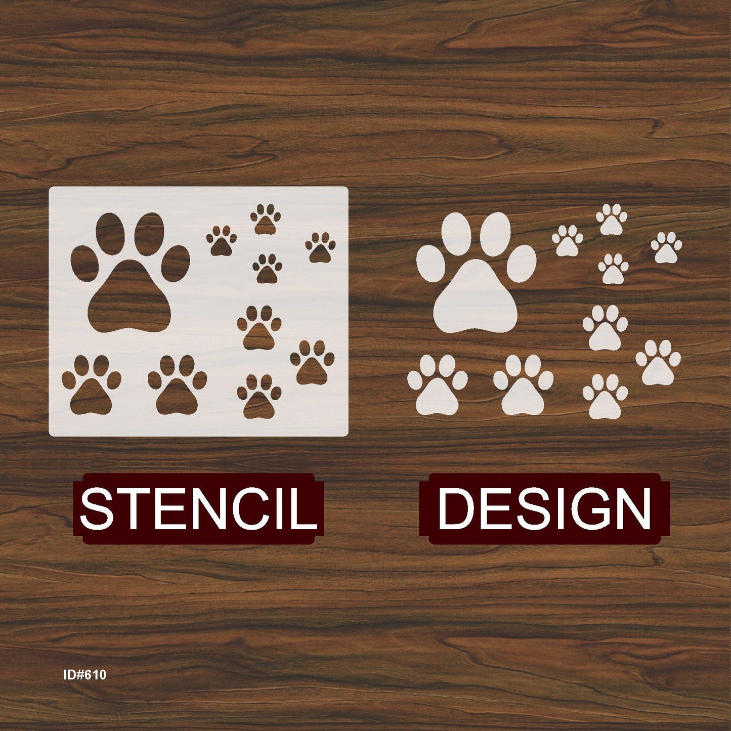 Cat Paw DIY Layering Stencils Painting Scrapbook Coloring Embossing Album Decor Template. ID #611