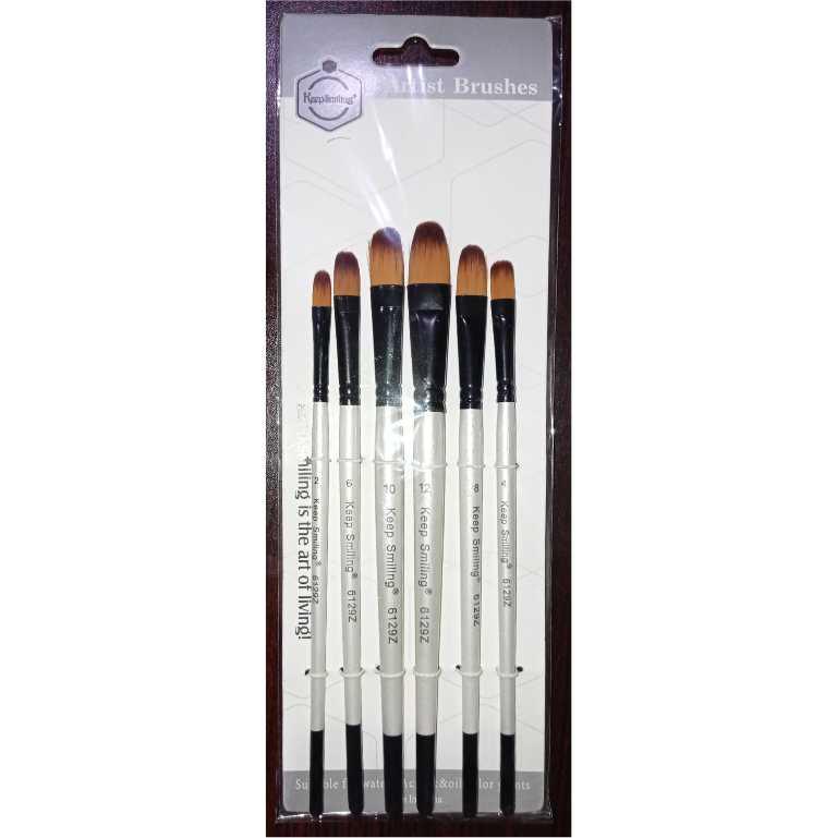 6Pcs Artist Paint Brush Set Nylon Bristles Brushes for  Watercolor Acrylic Oil Painting