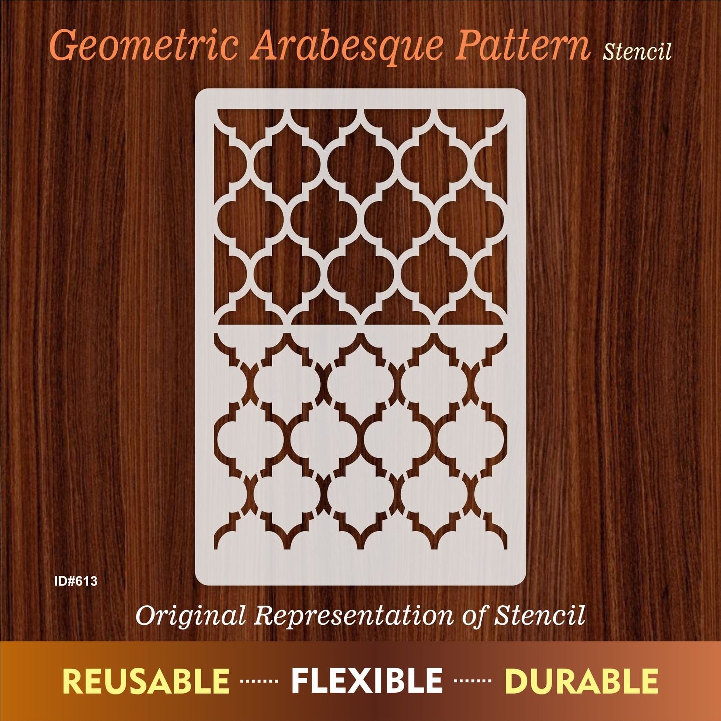Geometric Arabesque moroccan stencil for canvas & wall background  ID #613 – ID# 230